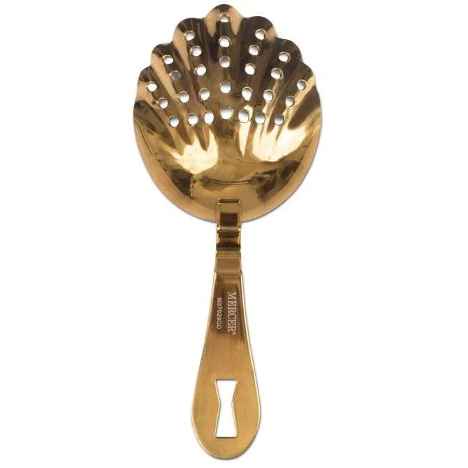 Barfly Scalloped Julep Gold Strainer