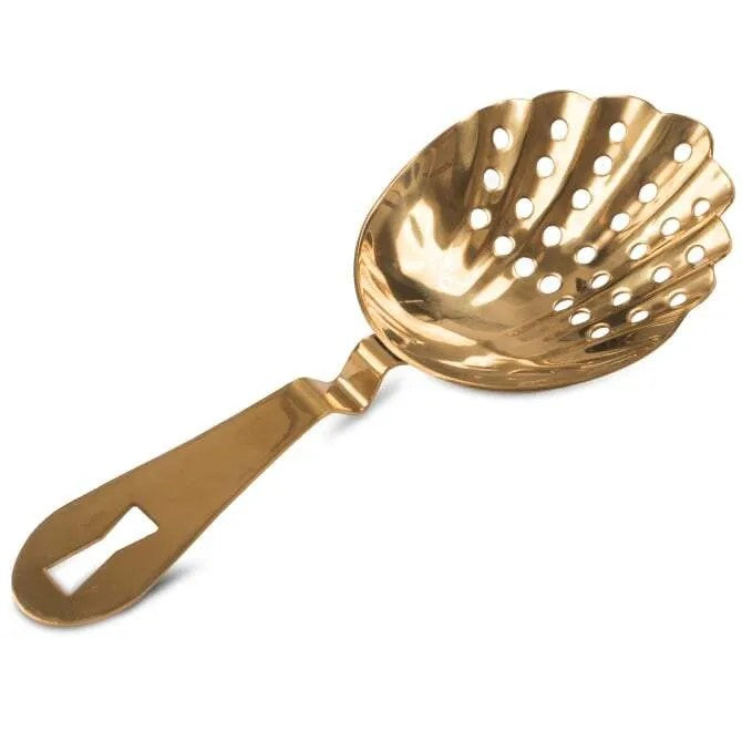 Barfly Scalloped Julep Gold Strainer