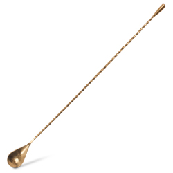Barfly Gold Plated Bar Spoon with Teardrop End - 15.75