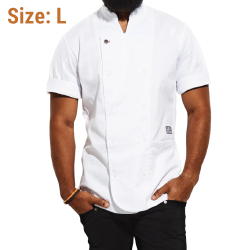 Tilit Chef Coat - Short Sleeve, White - Large