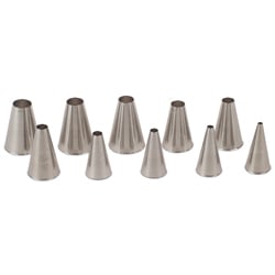 Set Of 10 Plain Style Pastry Tips