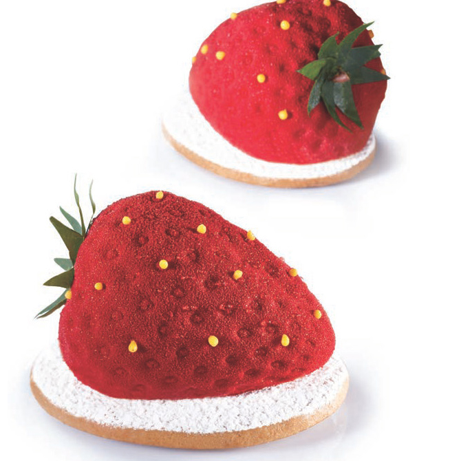 3D Strawberry Fruit Shape Cake Decor Baking Silicon Mold Silicone Mould