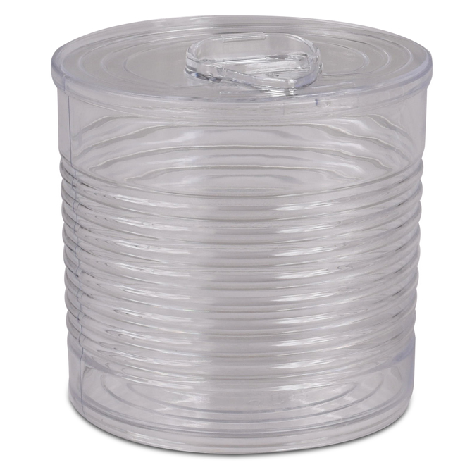 Plastic Silver Tin Can with Lid, 7.4 oz.