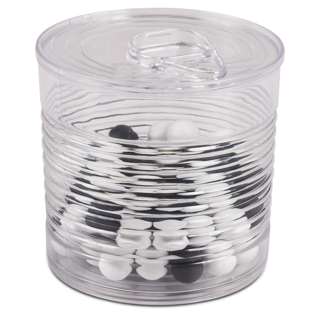 Plastic Transparent Tin Can with Lid, 7.4oz Capacity