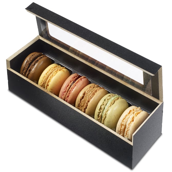 Wooden Macaroon Box With 6 Piece Divider 