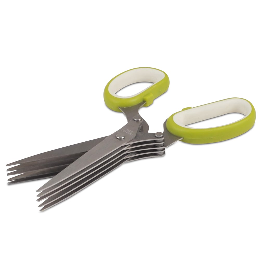Herb Scissors Set with 5 Blades and Cleaning Tool - Blue - Kitchintelligence