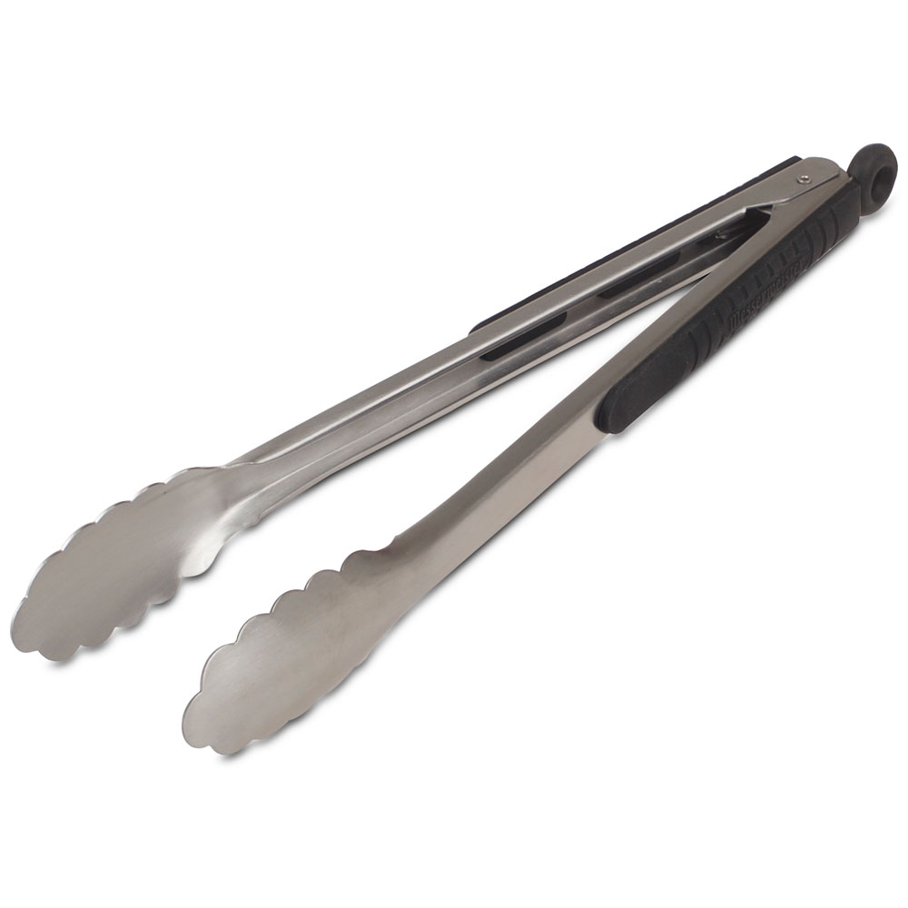 KitchenAid Tongs Lockable Stainless-Steel Black Silicone Tipped Serving  Utensil