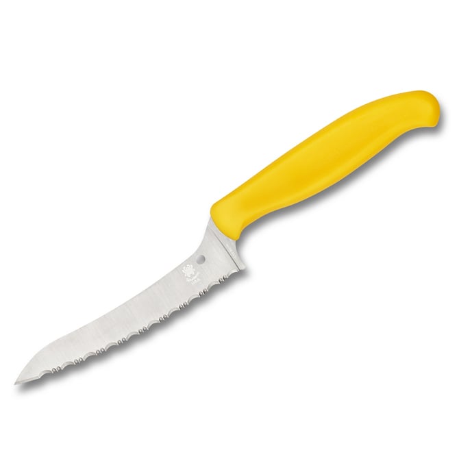 Spyderco Z-Cut Kitchen Knife - Blunt Tip - Green - Serrated - DLT Trading