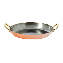 Oval Copper Pan with Brass Handles 12.5 inch